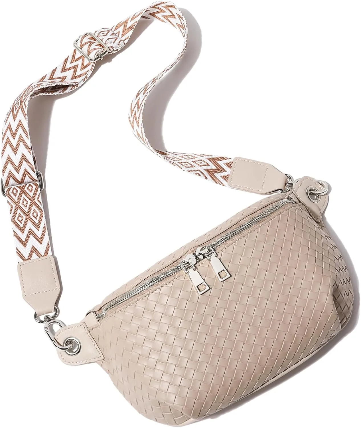 Crossbody Sling Bag Purse for Women - Small Chest Fanny Pack Trendy Travel Faux Leather Cross Body Bags with Adjustable Strap