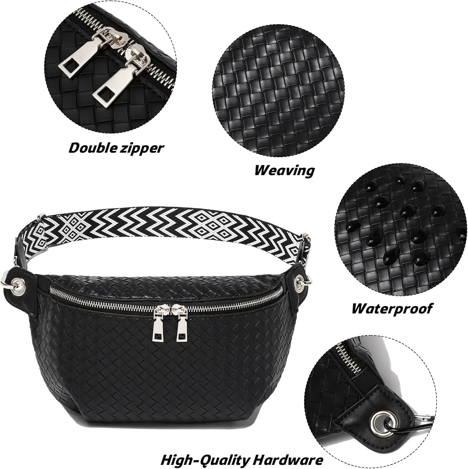 Crossbody Sling Bag Purse for Women - Small Chest Fanny Pack Trendy Travel Faux Leather Cross Body Bags with Adjustable Strap