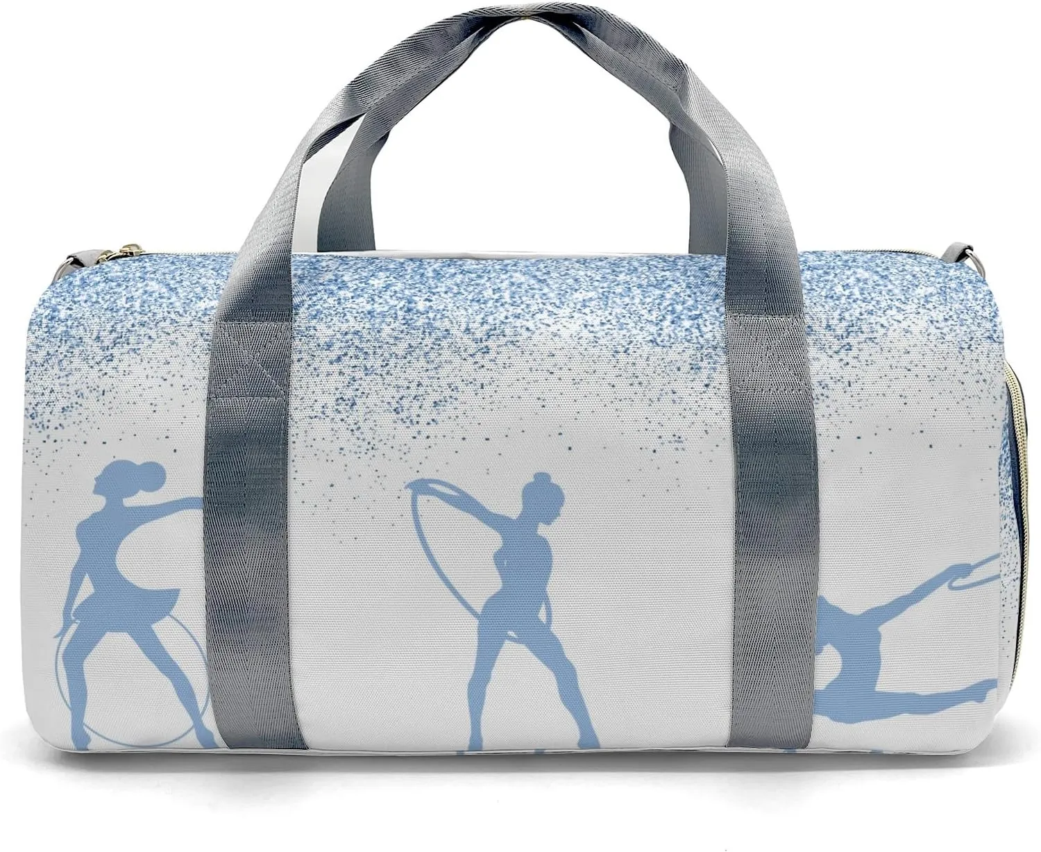 Custom Adult Duffel Bag Blue Glitter Rhythmic Gymnastics Jump Travel Light: The Best Lightweight Bags for Fitness Enthusiasts