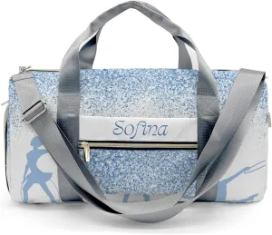 Custom Adult Duffel Bag Blue Glitter Rhythmic Gymnastics Jump Travel Light: The Best Lightweight Bags for Fitness Enthusiasts