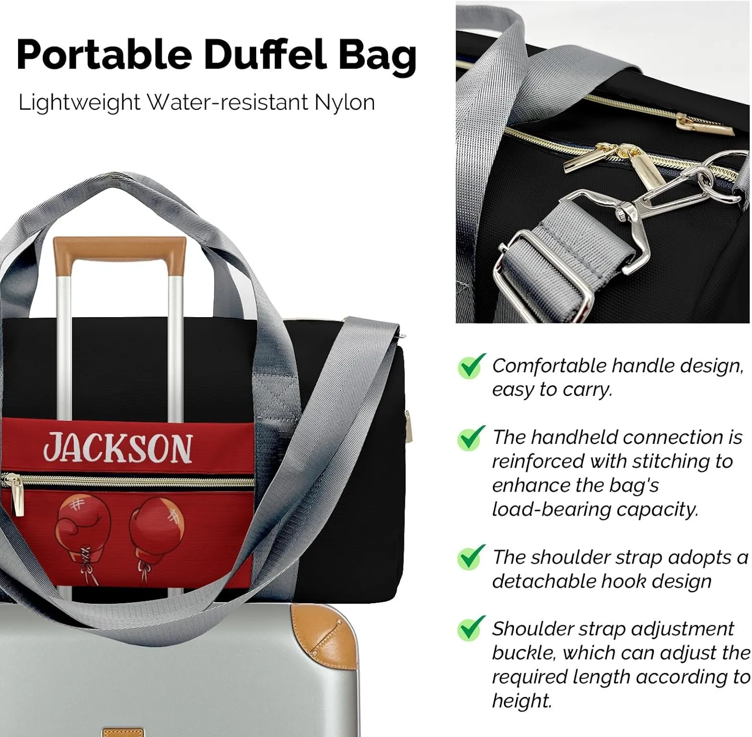 Custom Duffel Bag Life Physical Sports Boxing Gloves Adventure Awaits: Best Travel Bags for Hiking and Sports