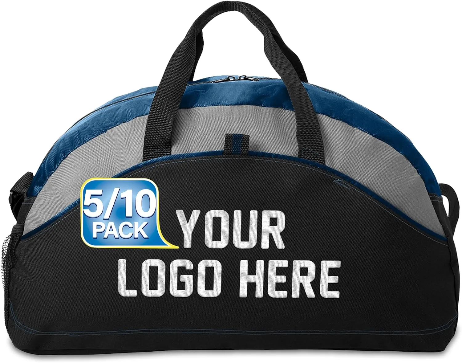 Custom Sport Duffel Bag Add Your Embroidered Logo 5/10 Pack Medium Sport Gym Water Resistant Duffel Bag Navy