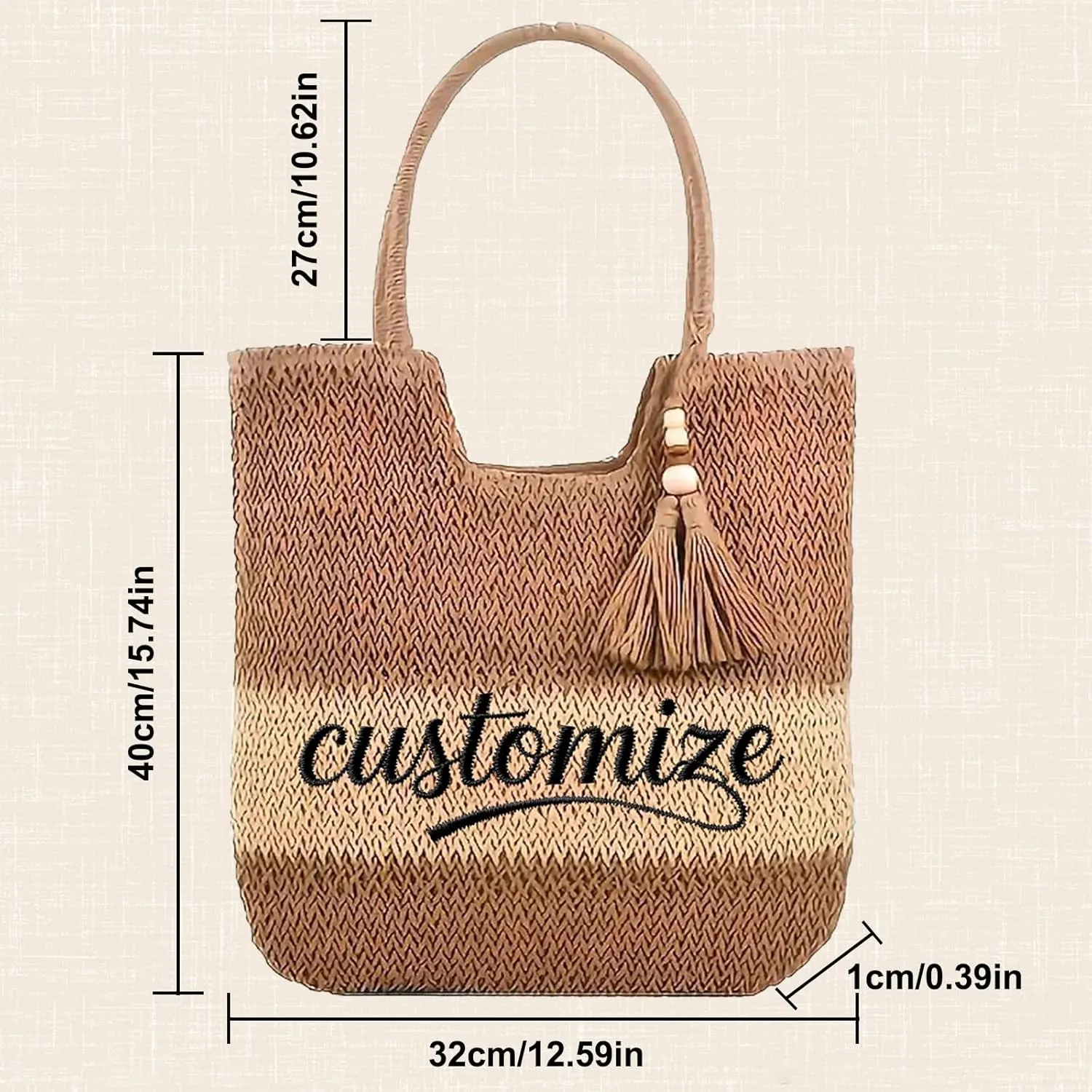 Custom Tote Bag for Women – Personalized Embroidered Beach Bag with Name – Ideal for Birthdays, Travel, or Everyday Use