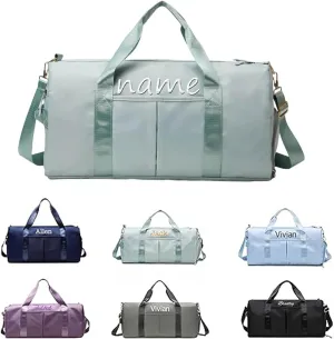 CustomDuffle Bag 10 Colors - Embroidered Name | Custom Bags for Women/Men | Waterproof Gym Bag for Fitness/Travel/Swim
