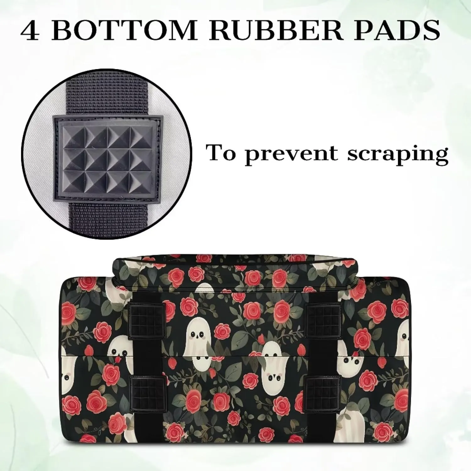 Cute Ghost Sewing Bags and Totes Organizer Rose Sewing Machine Cover with Convenient Pockets Protects and Decorates Sewing Machine for Trip Travel Comfortable Material