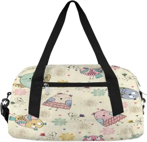 Cute Owls Birds Gym Bag, Duffle Bag, Weekender Bag, Duffel Bag, Overnight Bag, Travel Duffel Bag, Dance Bag, Tote Bag, Beach Bag, Pool Bag, Gym Duffle Bag, Carry on Bag