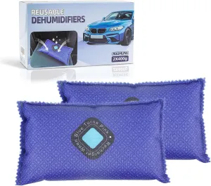 Desiccant Packets for Storage Rechargeable Large Desiccant Packs - 2 Pack 400g Dehumidifier Bags for Car Safe- Moisture Absorbing Packs for Storage Safe Clothes