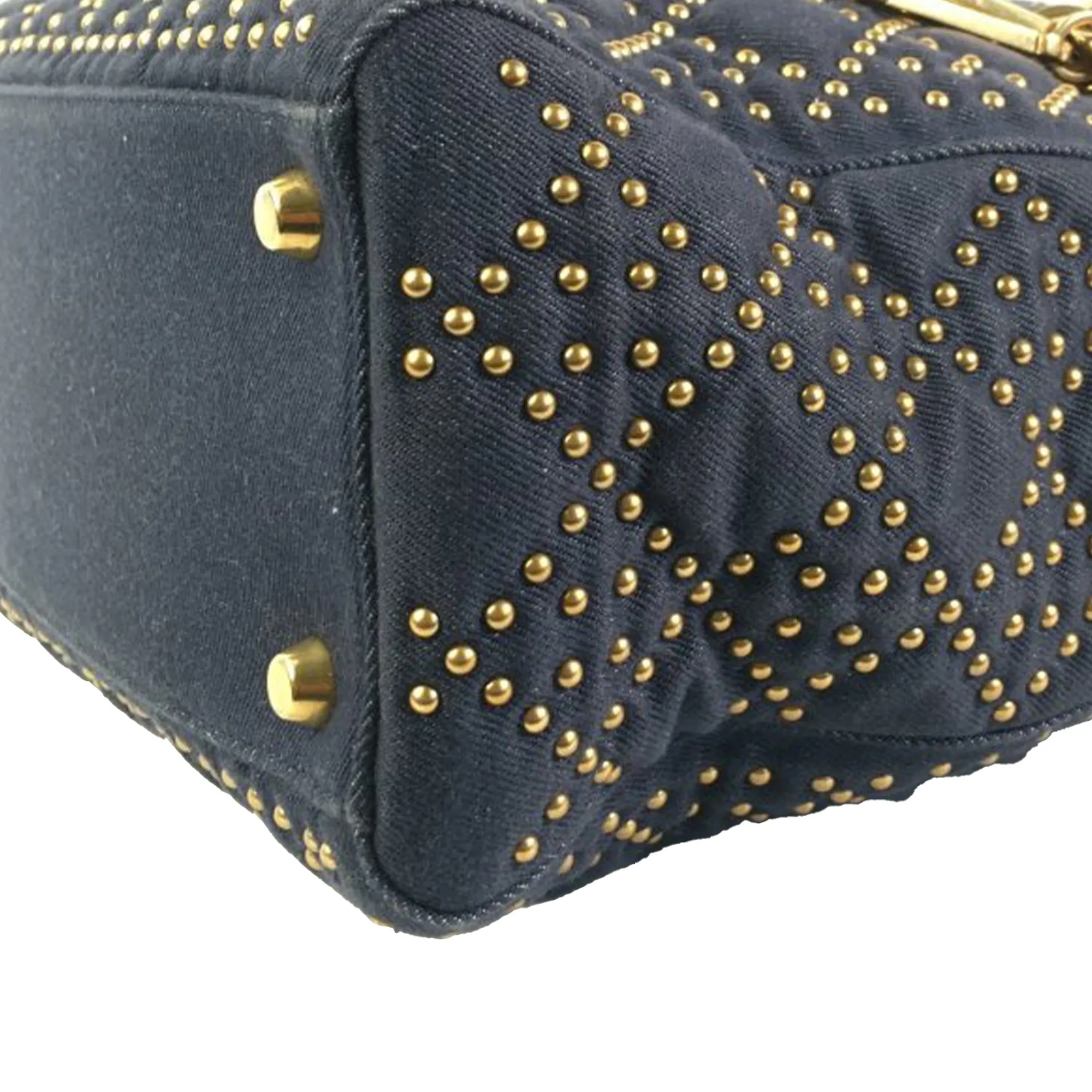 DIORMedium Studded Canvas Cannage Supple Lady  Satchel