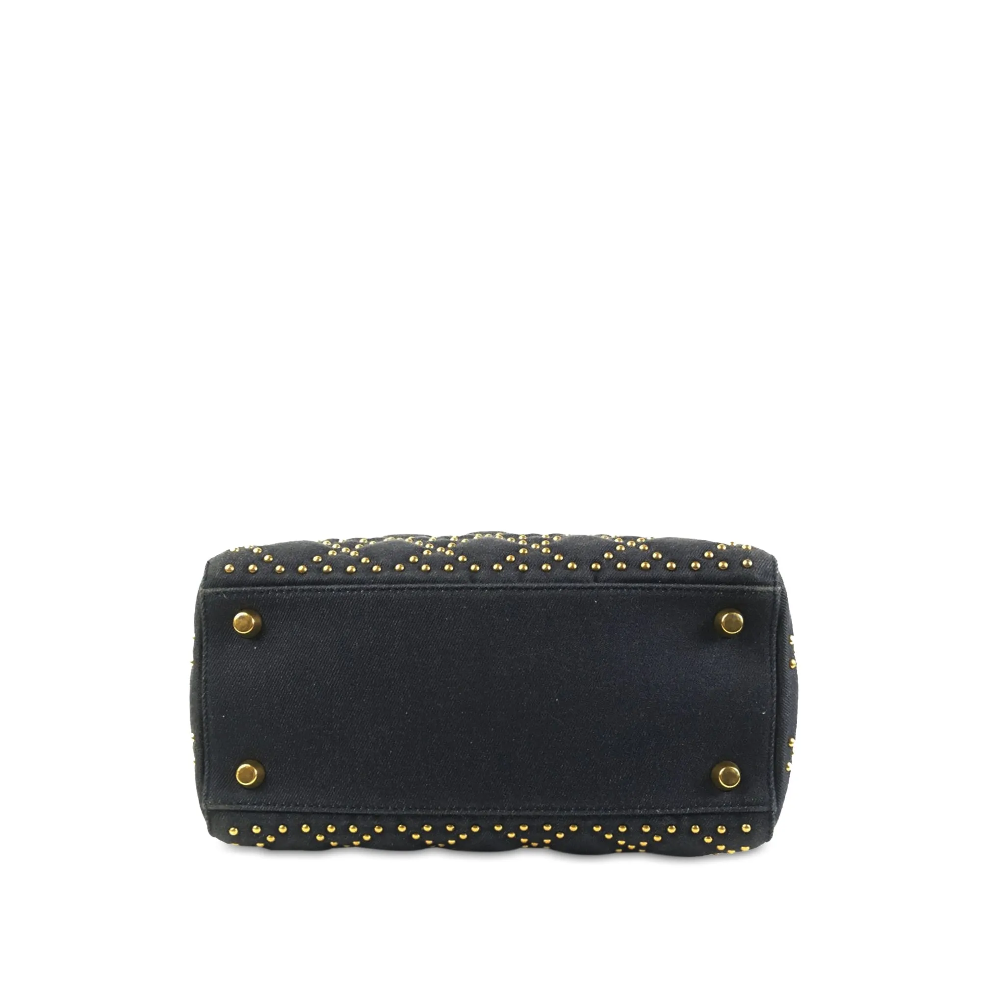 DIORMedium Studded Canvas Cannage Supple Lady  Satchel