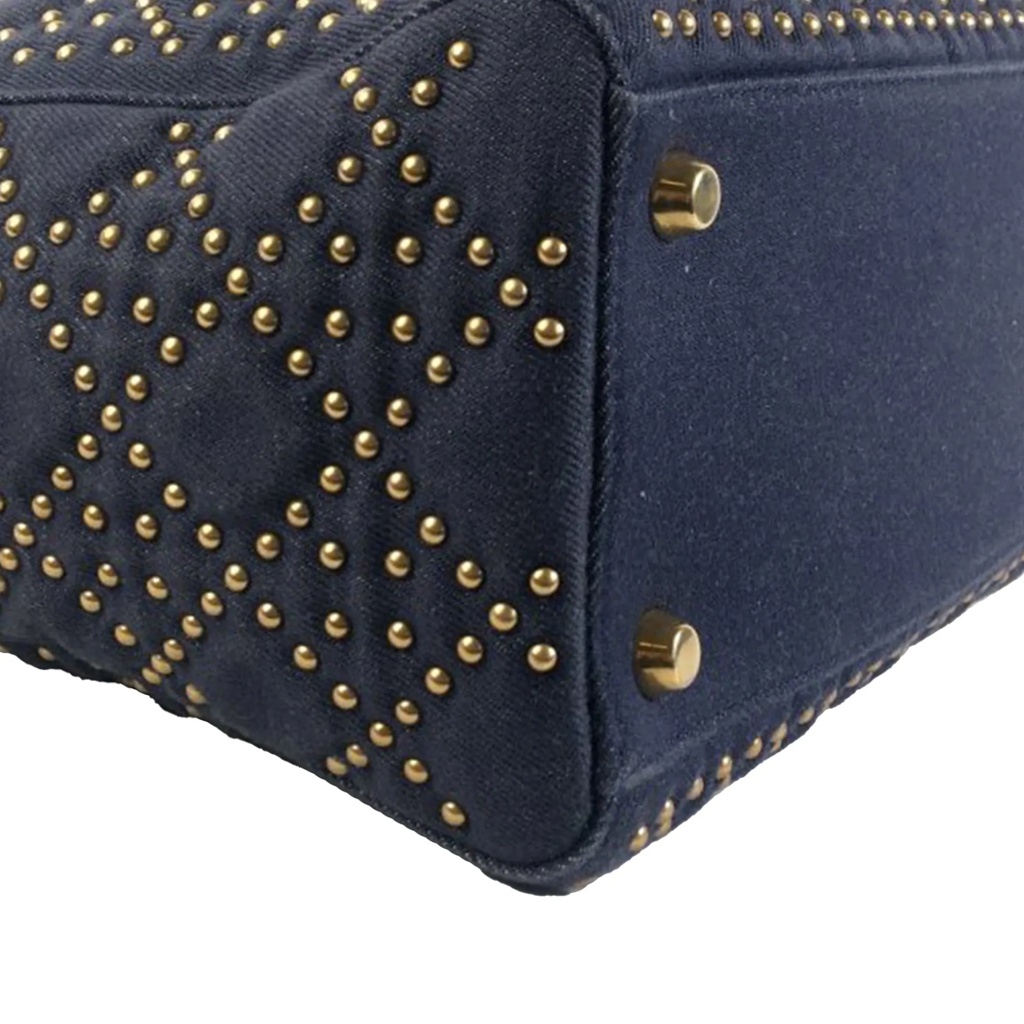 DIORMedium Studded Canvas Cannage Supple Lady  Satchel