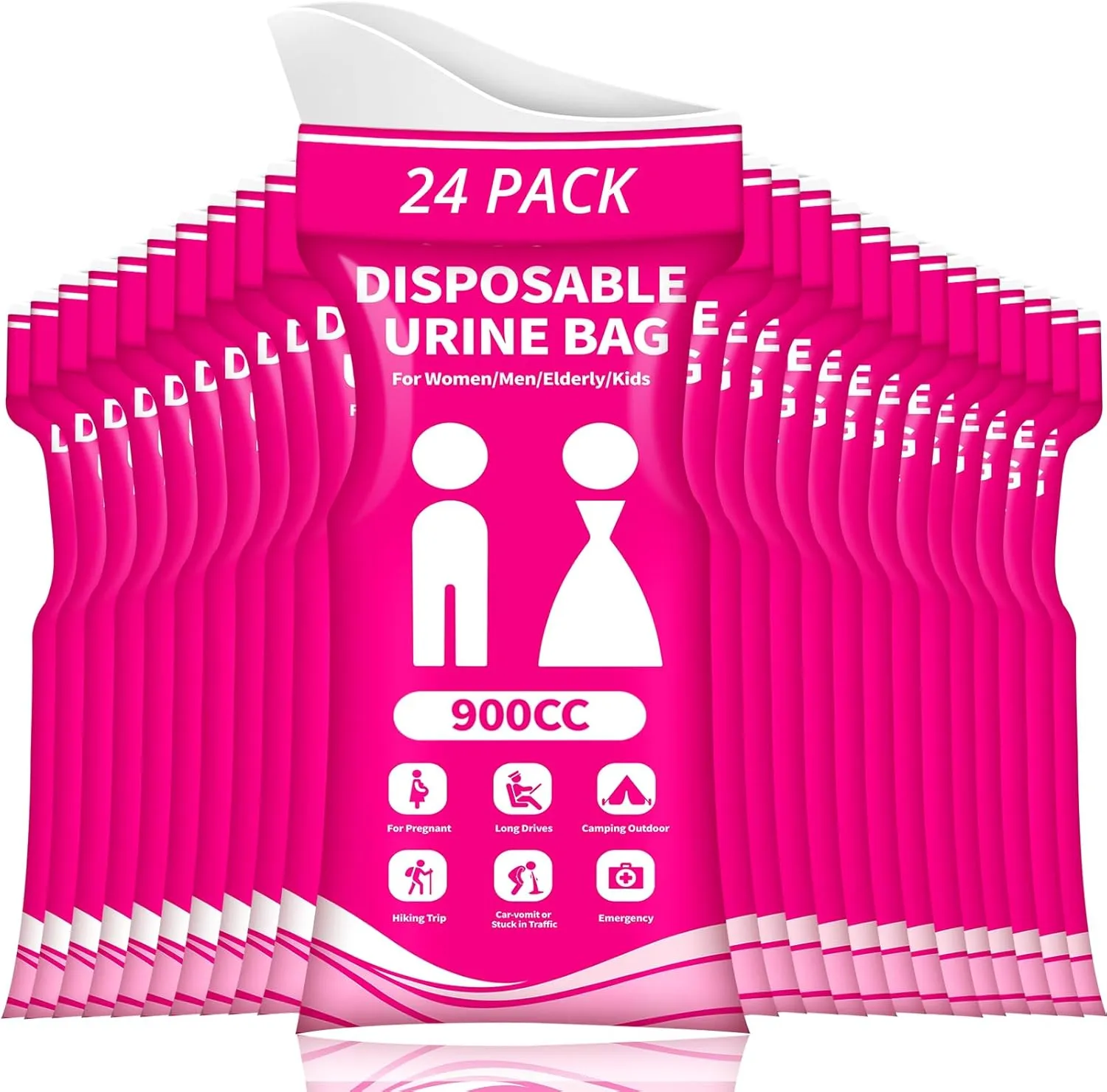 Disposable Urine Bag for Travel - 900ML Portable Pee Bags for Women Men 8/12/20/24/28 PCS Emergency Vomit Bags Urinal Toilet for Car Camping, Road Trip,Traffic Jam, Pregnant, Kid, Patient