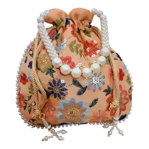 DMS RETAIL Potli Bags For Wedding Return Gifts For Women In Bulk, Ladies Return Gifts For Pooja Birthday Kitty Party Shagun Mehndi Sangeet Pack of (Pack Of 2)