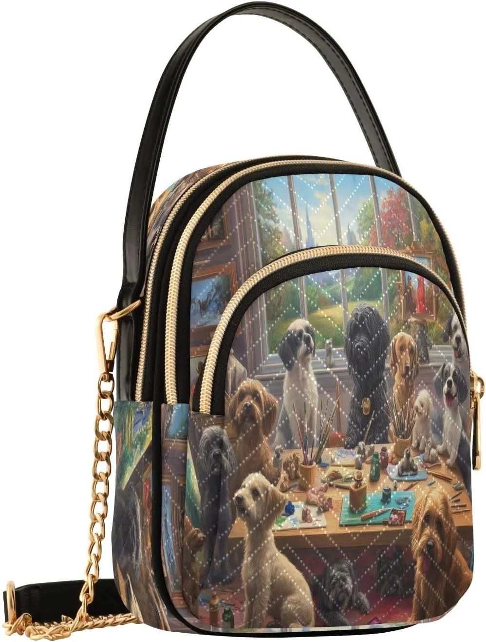 Dog Artist Studio Mauve Crossbody Bags for Women Fanny Pack Hand Travel Small Sling Cross Body Bag Mini Phone Walley Purse