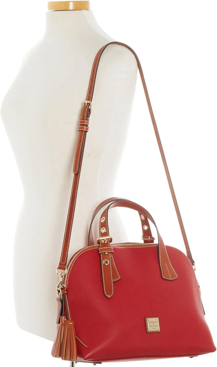 Dooney & Bourke Leather Satchel Bags for Women, Pebble Grain Aubrey Small Satchel Handbag with Crossbody Strap