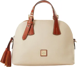 Dooney & Bourke Leather Satchel Bags for Women, Pebble Grain Aubrey Small Satchel Handbag with Crossbody Strap