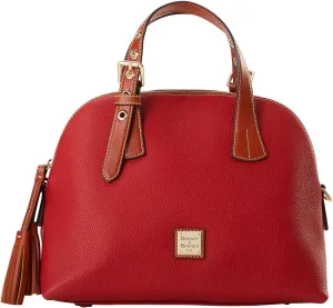 Dooney & Bourke Leather Satchel Bags for Women, Pebble Grain Aubrey Small Satchel Handbag with Crossbody Strap