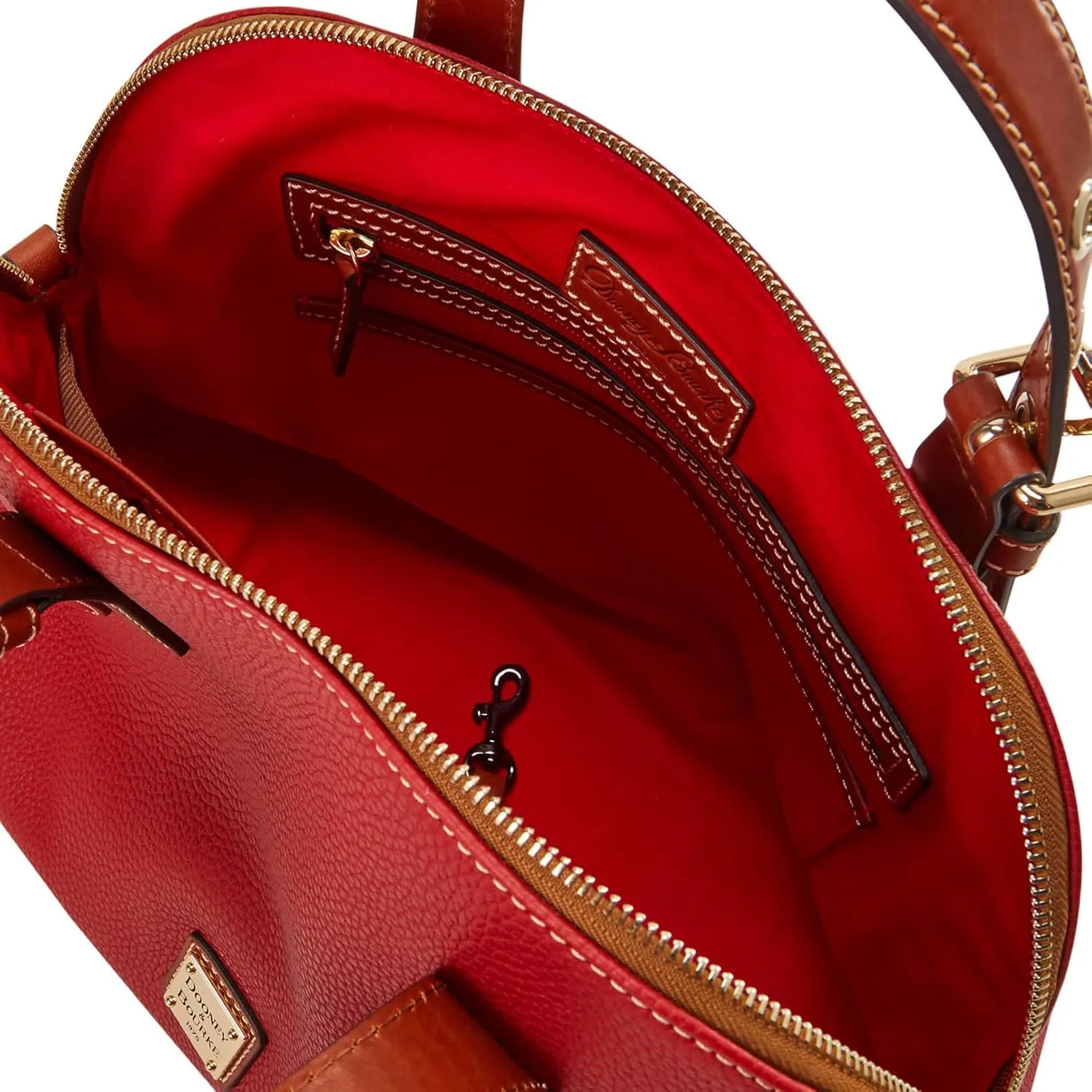 Dooney & Bourke Leather Satchel Bags for Women, Pebble Grain Aubrey Small Satchel Handbag with Crossbody Strap