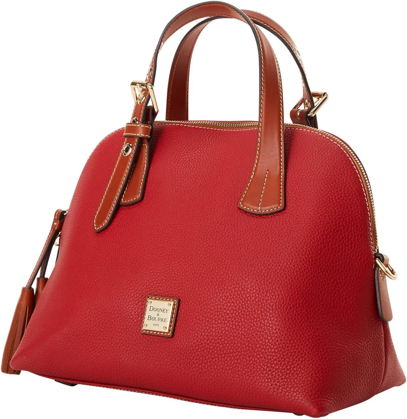 Dooney & Bourke Leather Satchel Bags for Women, Pebble Grain Aubrey Small Satchel Handbag with Crossbody Strap