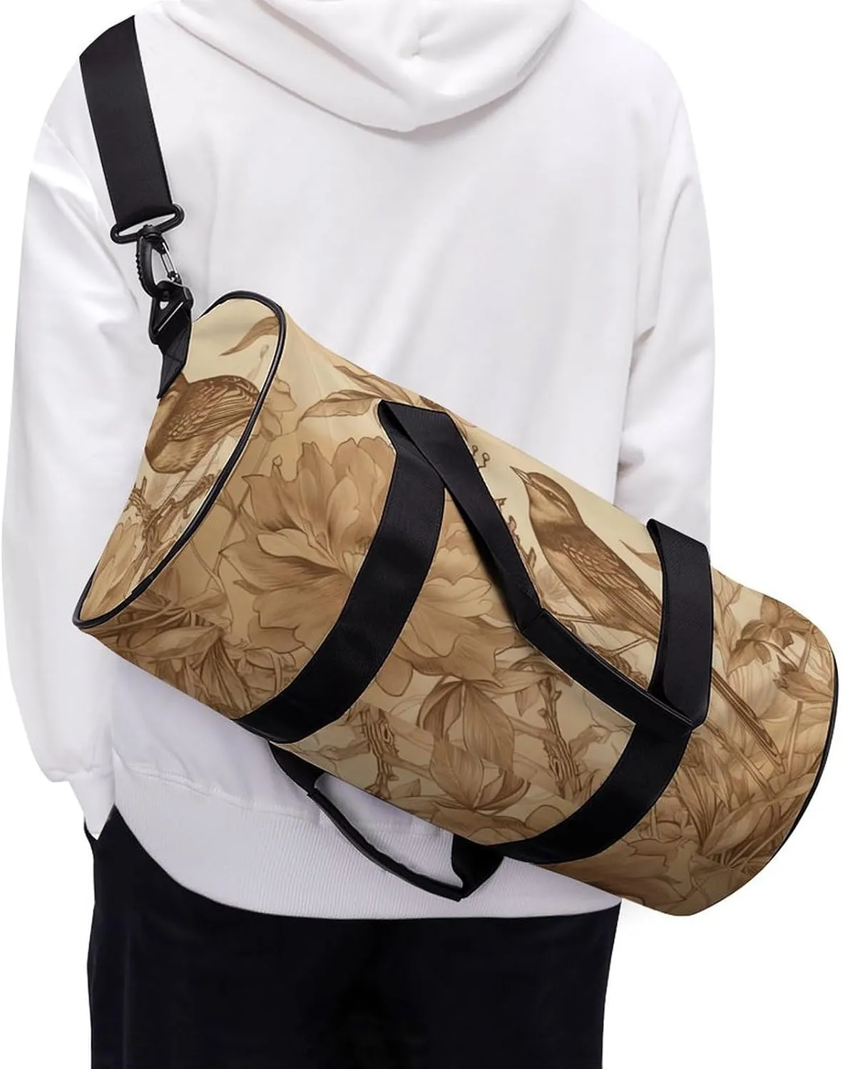 Duffel Bag for Men Women Gym Bag A Bird in The Field Travel Duffel Bag Waterproof Overnight Bag for Sports Workout