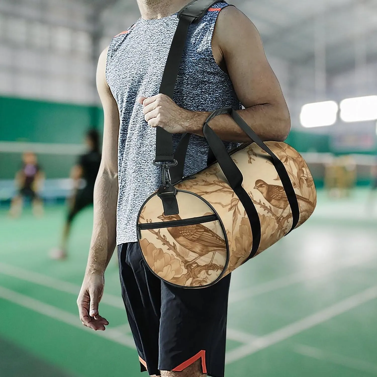 Duffel Bag for Men Women Gym Bag A Bird in The Field Travel Duffel Bag Waterproof Overnight Bag for Sports Workout