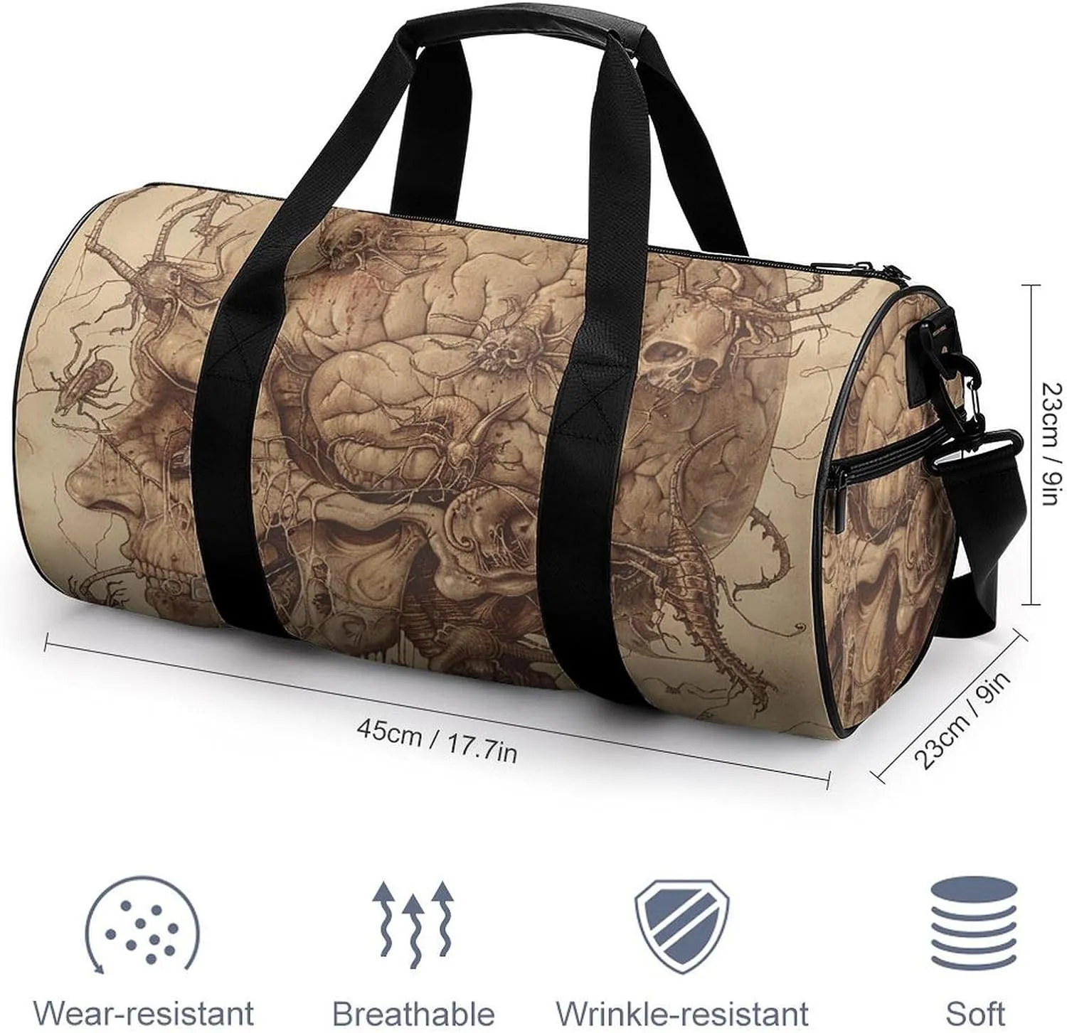 Duffel Bag for Men Women Gym Bag Adult Head Pictures Travel Duffel Bag Waterproof Overnight Bag for Sports Workout