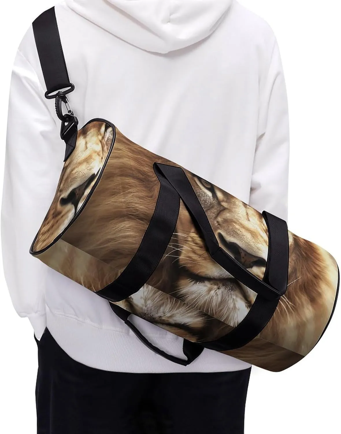 Duffel Bag for Men Women Gym Bag African Lion Travel Duffel Bag Waterproof Overnight Bag for Sports Workout