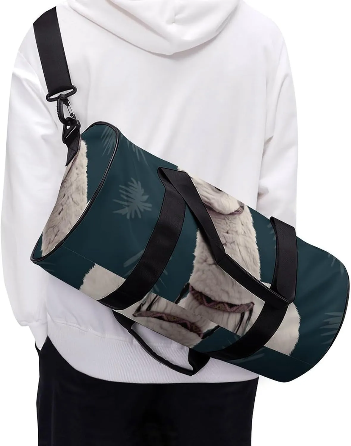 Duffel Bag for Men Women Gym Bag Alpaca Llama Travel Duffel Bag Waterproof Overnight Bag for Sports Workout