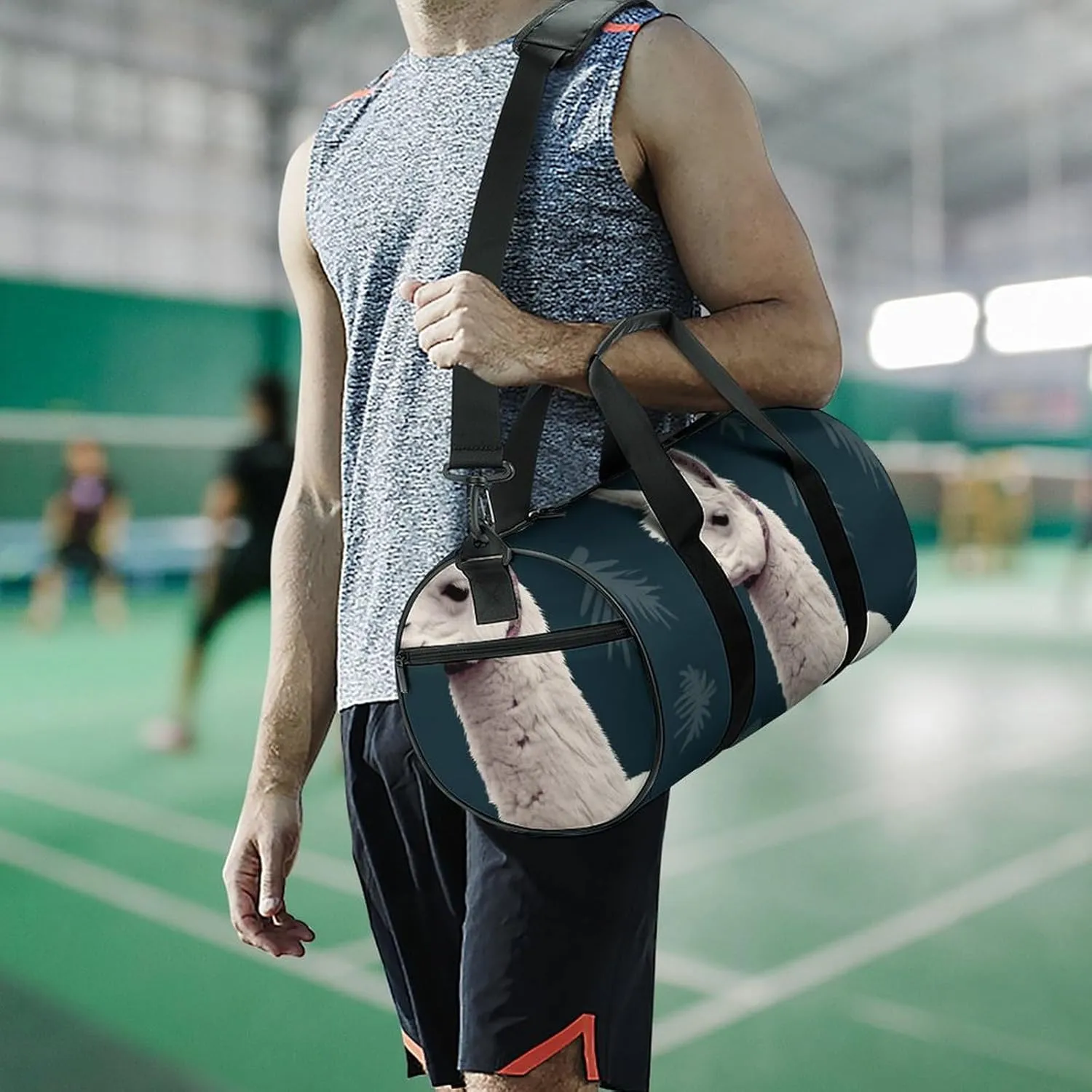 Duffel Bag for Men Women Gym Bag Alpaca Llama Travel Duffel Bag Waterproof Overnight Bag for Sports Workout