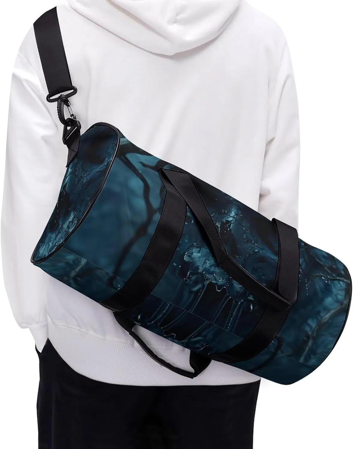Duffel Bag for Men Women Gym Bag Ancient Skull Pictures Travel Duffel Bag Waterproof Overnight Bag for Sports Workout