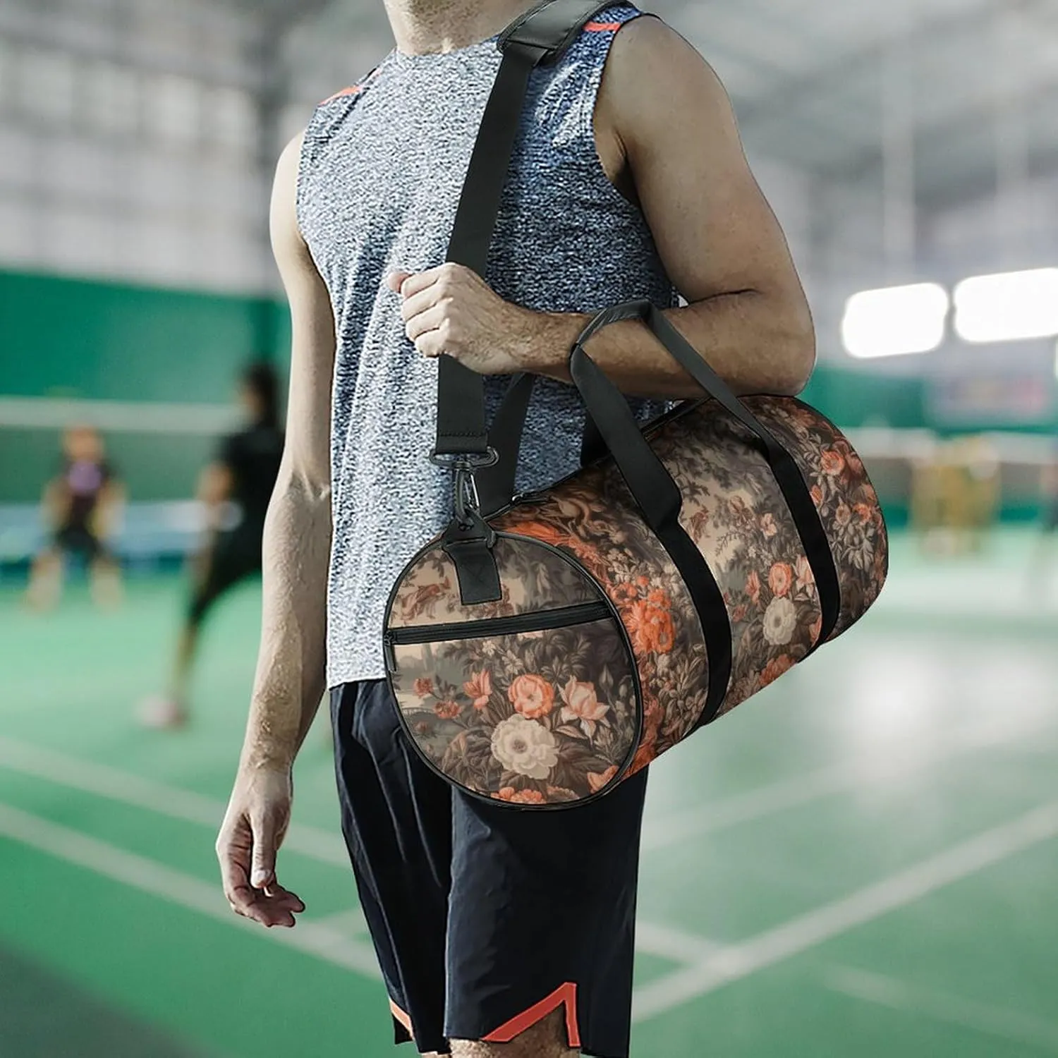 Duffel Bag for Men Women Gym Bag Art Deco Pattern Travel Duffel Bag Waterproof Overnight Bag for Sports Workout