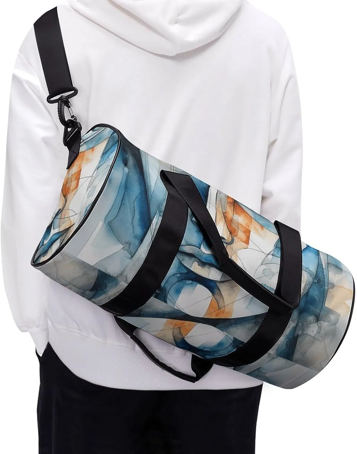 Duffel Bag for Men Women Gym Bag Art Face Travel Duffel Bag Waterproof Overnight Bag for Sports Workout