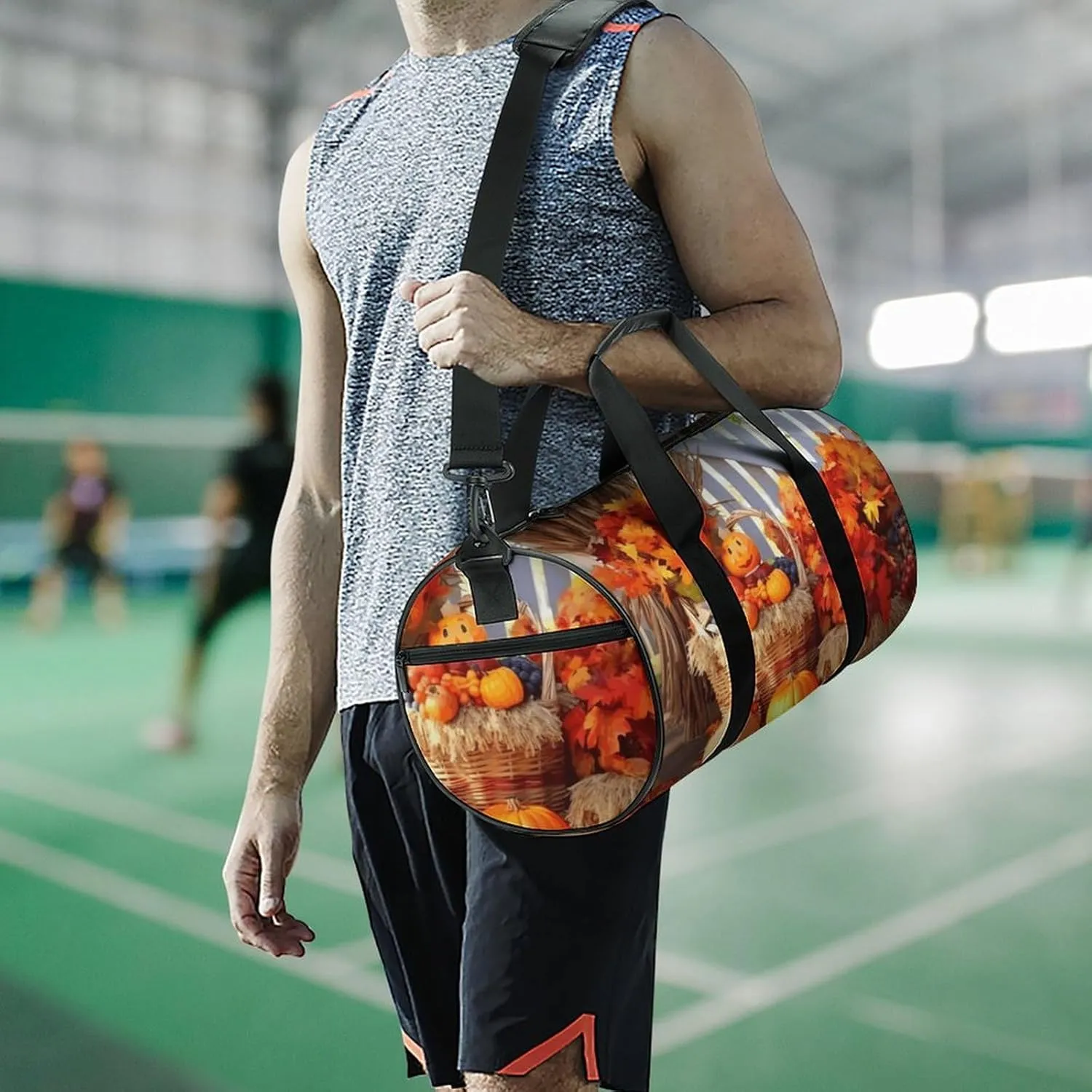 Duffel Bag for Men Women Gym Bag Autumn Thanksgiving Travel Duffel Bag Waterproof Overnight Bag for Sports Workout