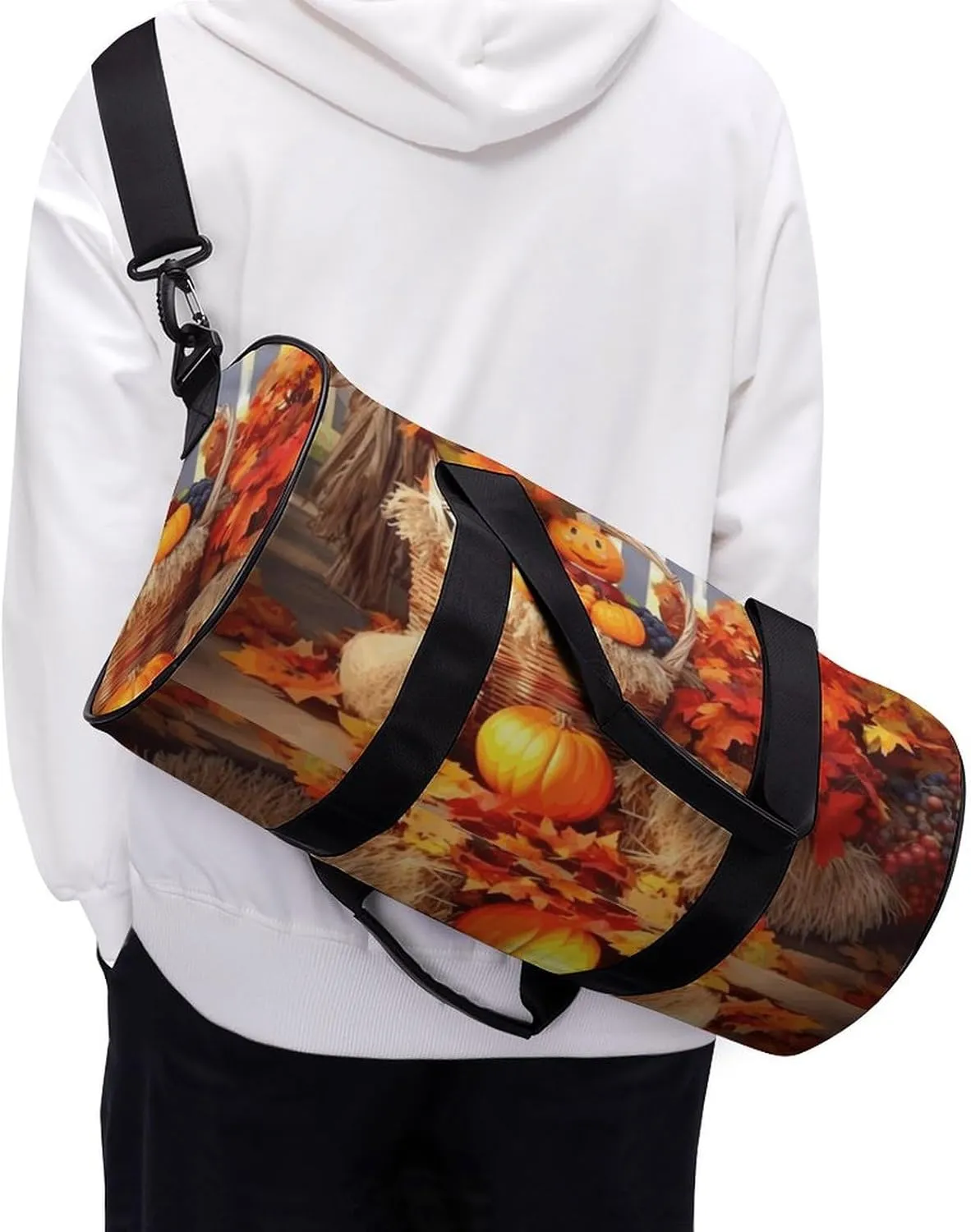 Duffel Bag for Men Women Gym Bag Autumn Thanksgiving Travel Duffel Bag Waterproof Overnight Bag for Sports Workout