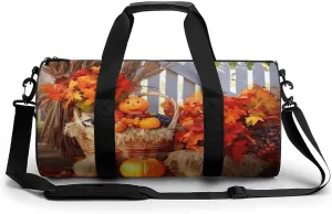Duffel Bag for Men Women Gym Bag Autumn Thanksgiving Travel Duffel Bag Waterproof Overnight Bag for Sports Workout