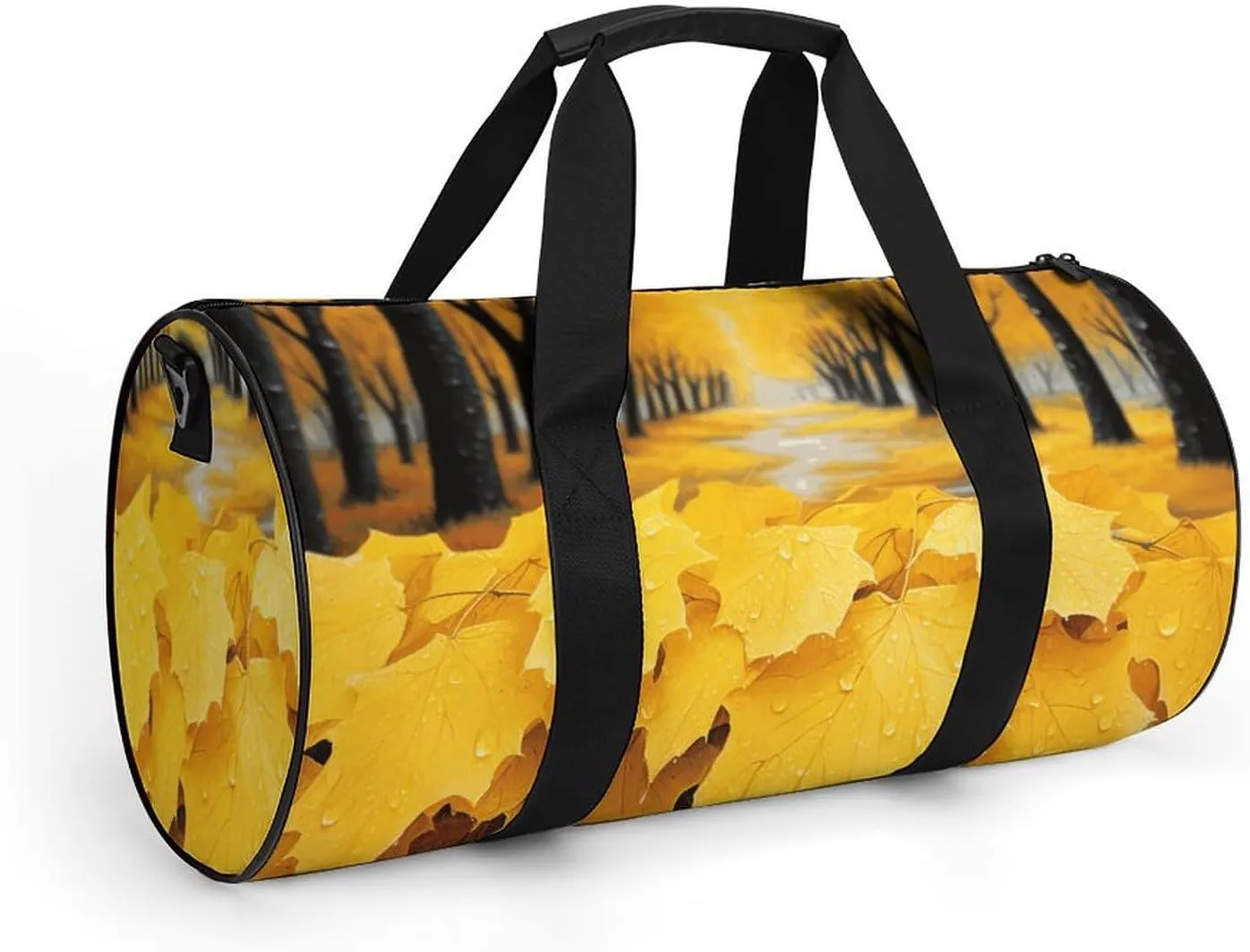 Duffel Bag for Men Women Gym Bag Autumn Yellow Leaves Travel Duffel Bag Waterproof Overnight Bag for Sports Workout