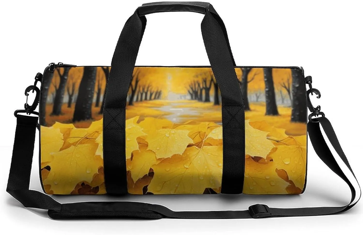 Duffel Bag for Men Women Gym Bag Autumn Yellow Leaves Travel Duffel Bag Waterproof Overnight Bag for Sports Workout