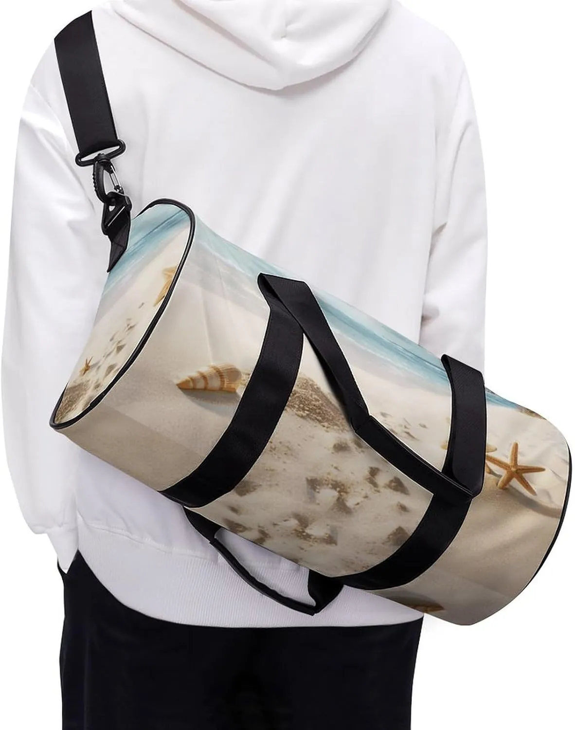 Duffel Bag for Men Women Gym Bag Beach Theme Travel Duffel Bag Waterproof Overnight Bag for Sports Workout