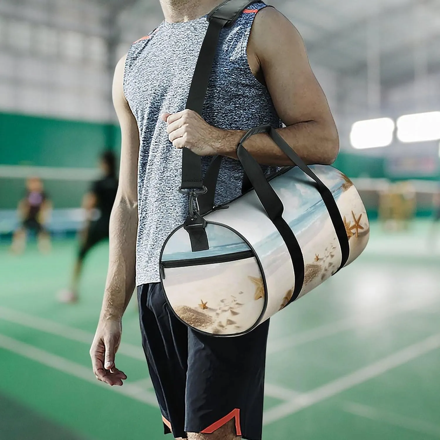 Duffel Bag for Men Women Gym Bag Beach Theme Travel Duffel Bag Waterproof Overnight Bag for Sports Workout
