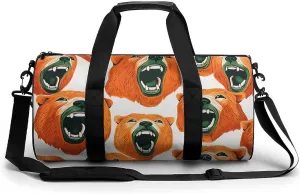 Duffel Bag for Men Women Gym Bag Bear Face And Teeth Travel Duffel Bag Waterproof Overnight Bag for Sports Workout