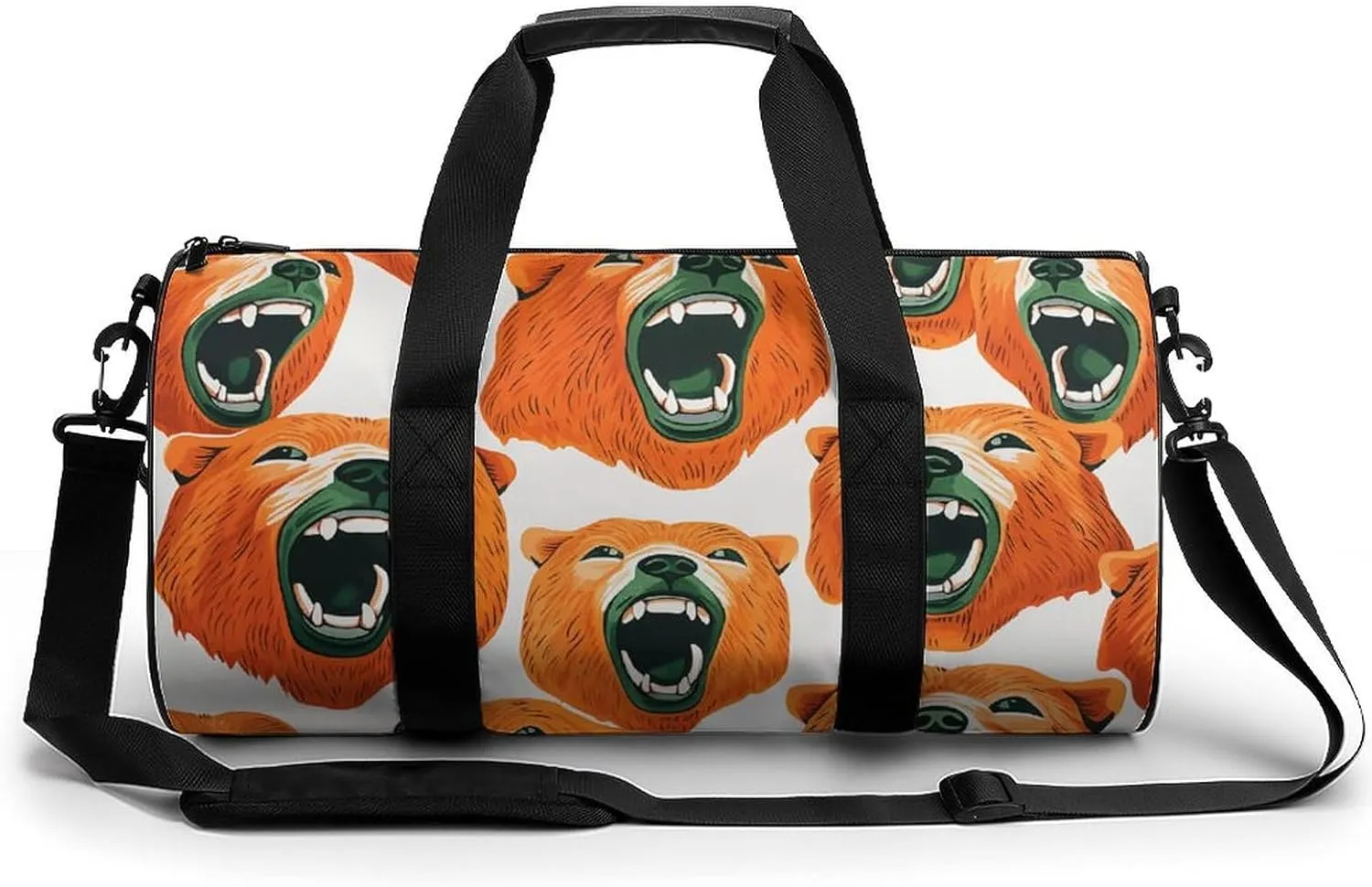 Duffel Bag for Men Women Gym Bag Bear Face And Teeth Travel Duffel Bag Waterproof Overnight Bag for Sports Workout