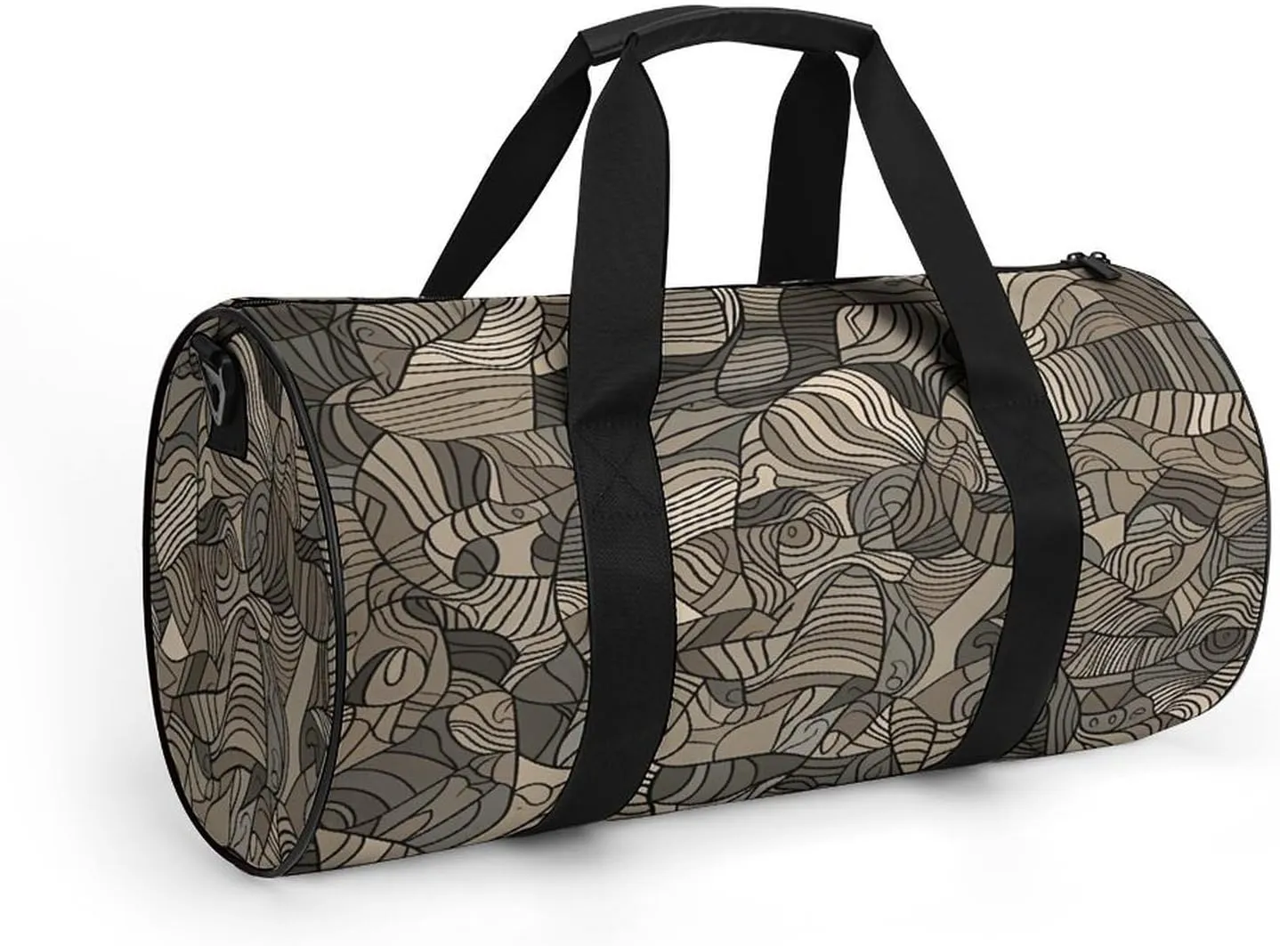 Duffel Bag for Men Women Gym Bag Beige Block Pattern Travel Duffel Bag Waterproof Overnight Bag for Sports Workout