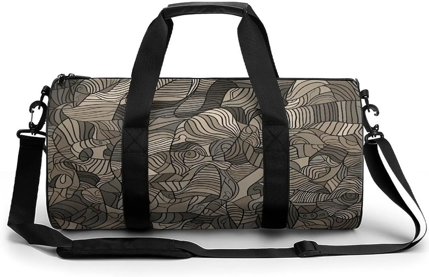 Duffel Bag for Men Women Gym Bag Beige Block Pattern Travel Duffel Bag Waterproof Overnight Bag for Sports Workout