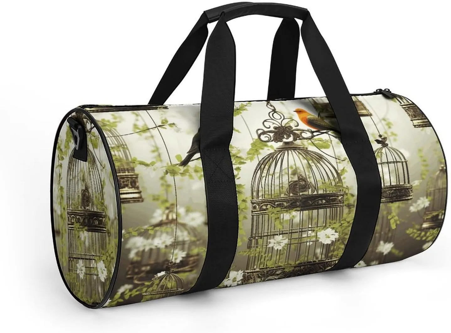 Duffel Bag for Men Women Gym Bag Birdcages And Birds Travel Duffel Bag Waterproof Overnight Bag for Sports Workout