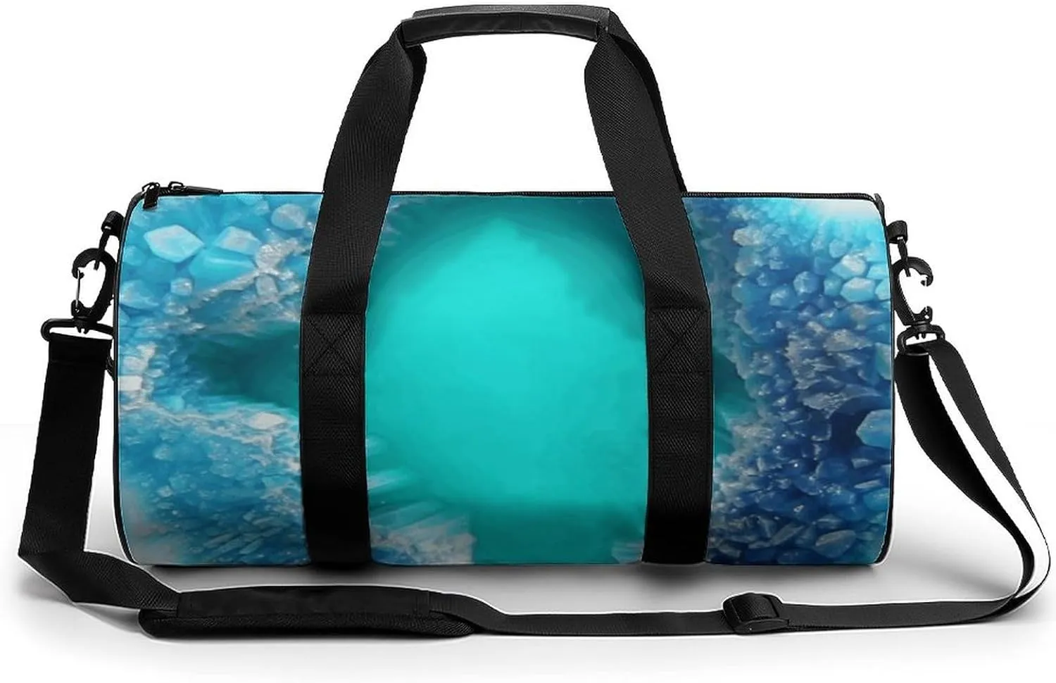 Duffel Bag for Men Women Gym Bag Bright Aqua Blue Turquoise Travel Duffel Bag Waterproof Overnight Bag for Sports Workout