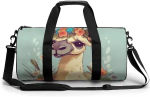 Duffel Bag for Men Women Gym Bag Cartoon Camel Flower Travel Duffel Bag Waterproof Overnight Bag for Sports Workout