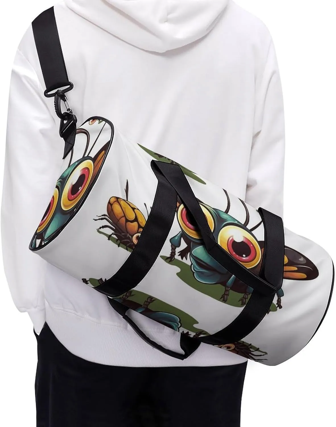 Duffel Bag for Men Women Gym Bag Cartoon Insect Travel Duffel Bag Waterproof Overnight Bag for Sports Workout
