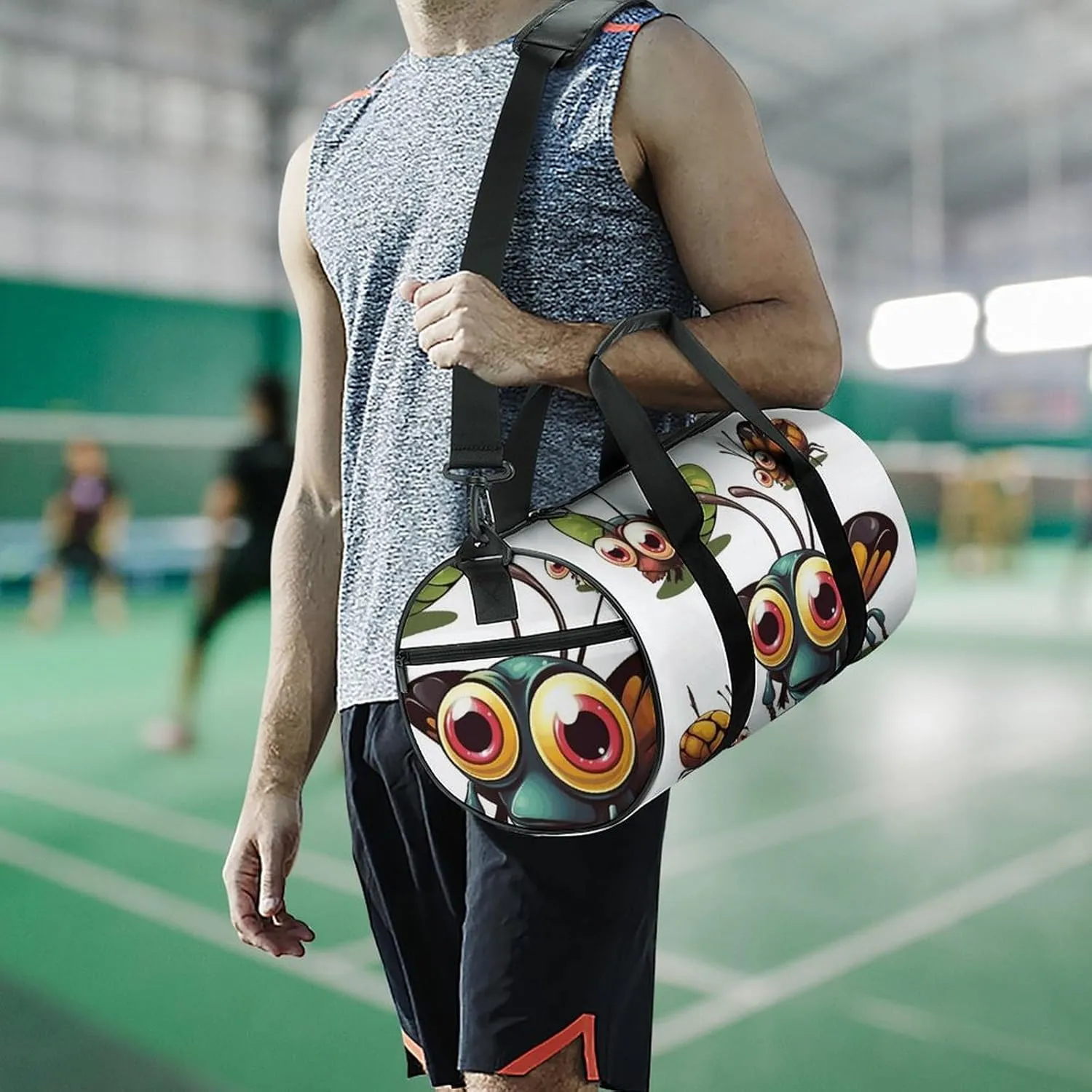 Duffel Bag for Men Women Gym Bag Cartoon Insect Travel Duffel Bag Waterproof Overnight Bag for Sports Workout