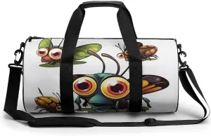 Duffel Bag for Men Women Gym Bag Cartoon Insect Travel Duffel Bag Waterproof Overnight Bag for Sports Workout