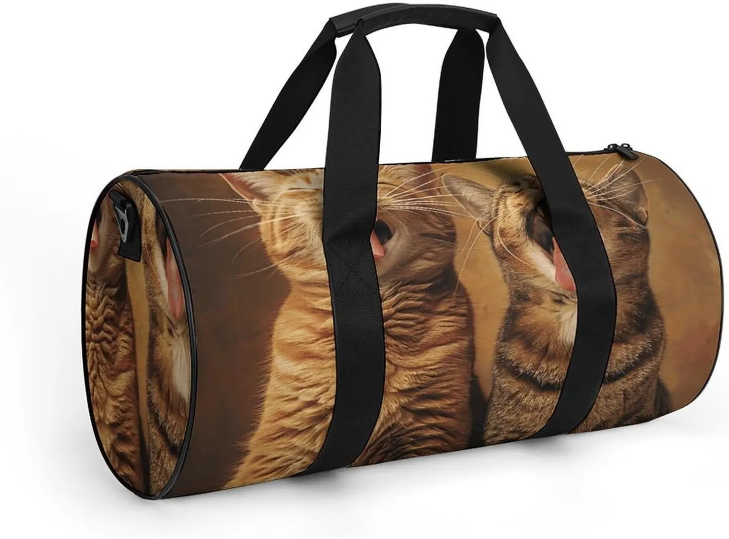 Duffel Bag for Men Women Gym Bag Cat Sticks Out Tongue Travel Duffel Bag Waterproof Overnight Bag for Sports Workout