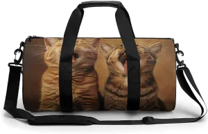 Duffel Bag for Men Women Gym Bag Cat Sticks Out Tongue Travel Duffel Bag Waterproof Overnight Bag for Sports Workout